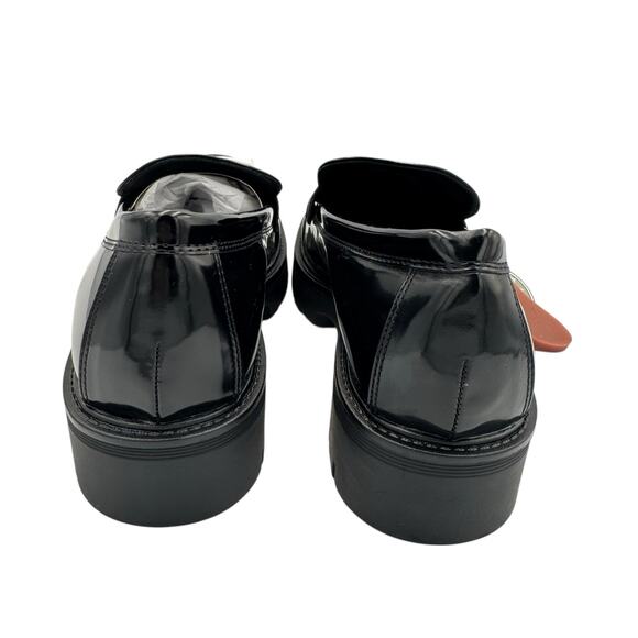MIA NWOB Nelcy Black Vegan Faux Leather Slip On Chunky Heel Penny Loafers - Picture 5 of 9